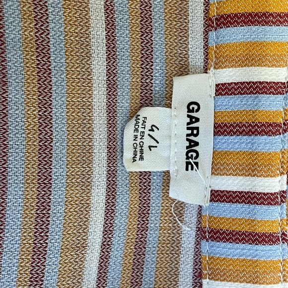 Garage Striped Button-Up Collar Shirt with Knot - Picture 3 of 3